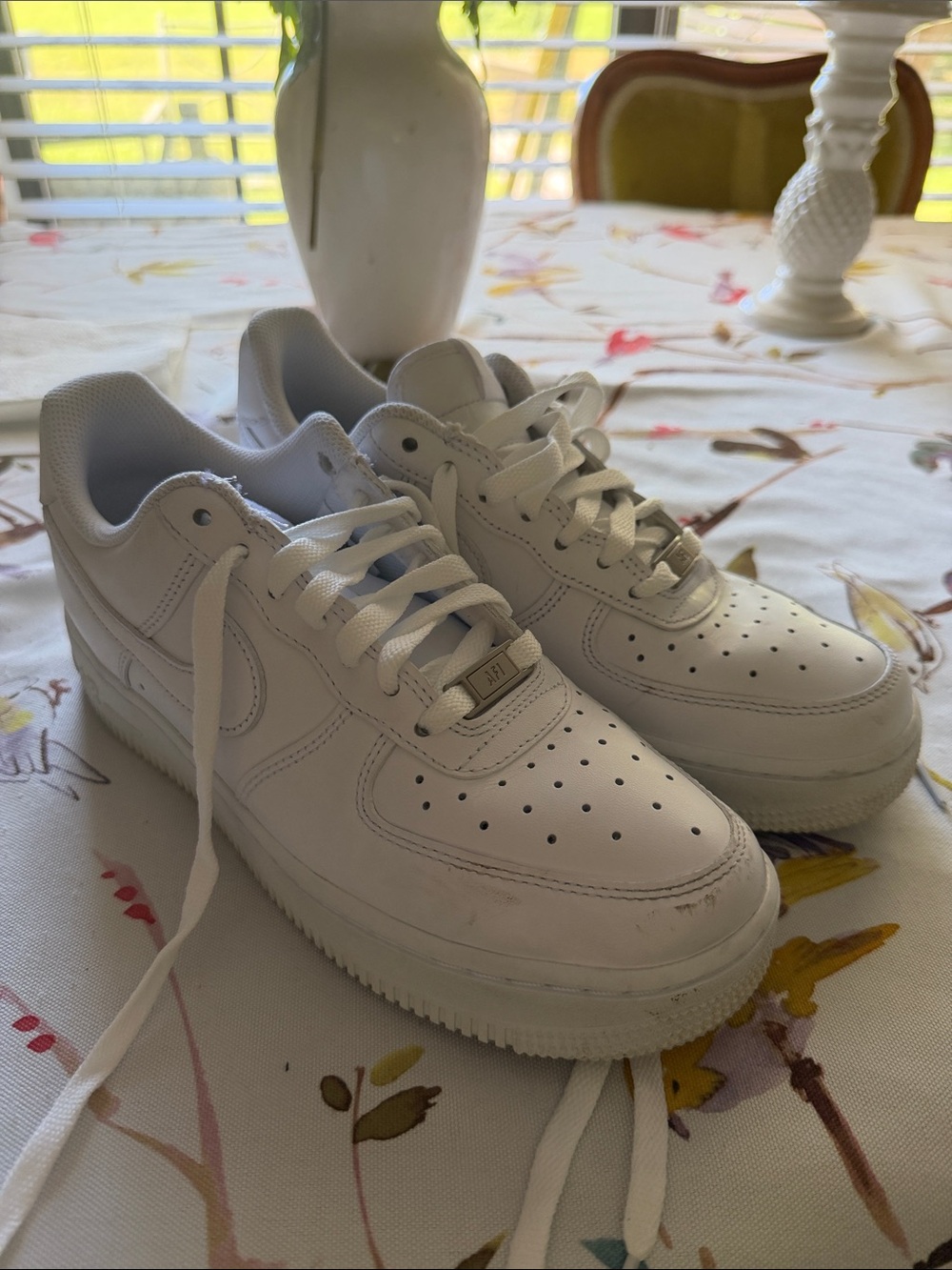 Nike White Mesh Low-Top Sneakers